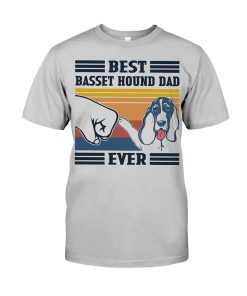 Basset Hound Best Dad Ever Shirt Vintage  Unisex T-shirt Father's Day Gift