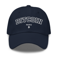 Bitcoin Paris Varsity Baseball Cap - Image 2