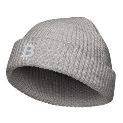 Bitcoin Heather Grey Fisherman Beanie - Image 2