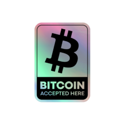 Bitcoin Accepted Here V2 Holographic stickers