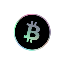 Black Holographic Bitcoin Sticker - Image 2