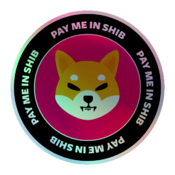 Pay Me In SHIB Holographic Sticker - Image 3