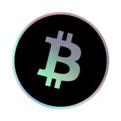 Black Holographic Bitcoin Sticker - Image 3