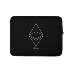 Ethereum White Outline Logo Laptop Sleeve