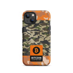Bitcoin Accepted Here Camo Tough iPhone Case