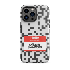 Satoshi Nakamoto Nametag Tough iPhone case